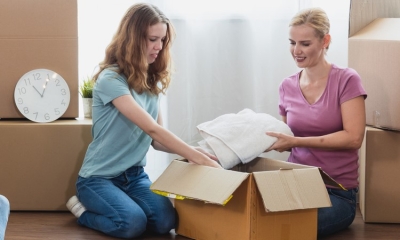 long-distance moving - packing boxes