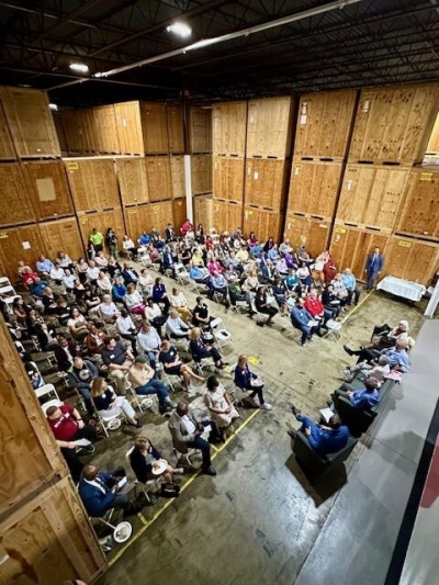 Senior roundtable hosted at JK Moving's warehouse